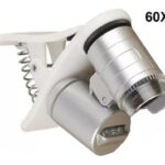 Lupa X60 Microscopio Plateada con clip para celular