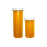 Frasco plastico contenedor naranja grande 13cm - Imagen 2