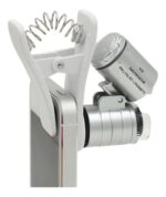 Lupa X60 Microscopio Plateada con clip para celular - Imagen 2